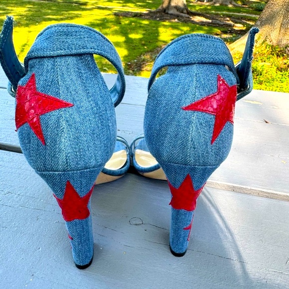 Tamara Mellon Woman’s Sandals Blue Size 7.5 - Picture 7 of 11